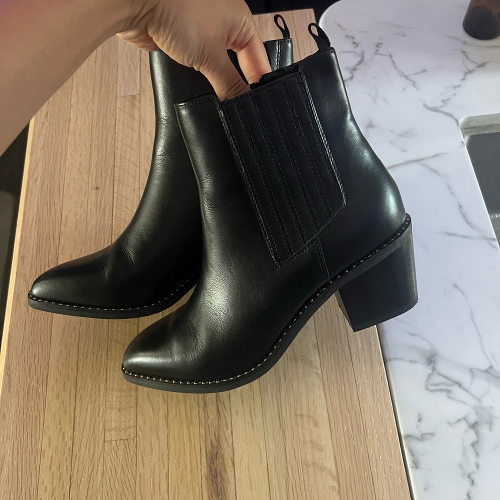 Black Leather Ankle Boots